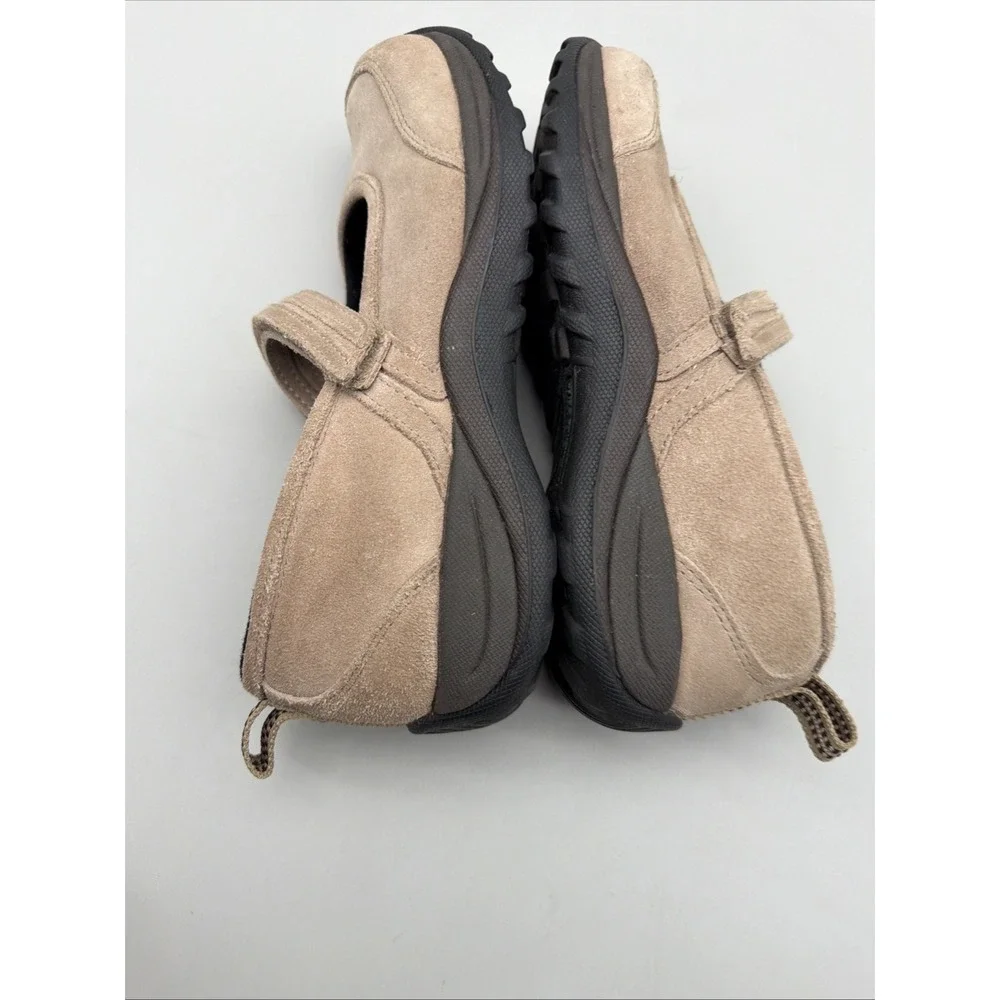 L.L. Bean Mary Jane Shoes Womens 9 Tan Suede Hook Loop 278614 Comfort Trail
